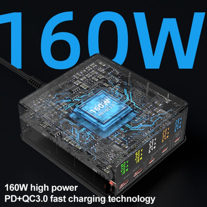 868H 6 in 1 160W 3 PD Type-C + 2 QC3.0 USB Ports Multi Ports Charger(EU Plug) - Multifunction Charger by buy2fix | Online Shopping UK | buy2fix