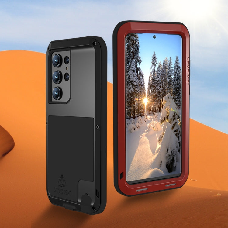 For Samsung Galaxy S23 Ultra 5G LOVE MEI Metal Shockproof Life Waterproof Dustproof Phone Case(Black) - Galaxy S23 Ultra 5G Cases by LOVE MEI | Online Shopping UK | buy2fix