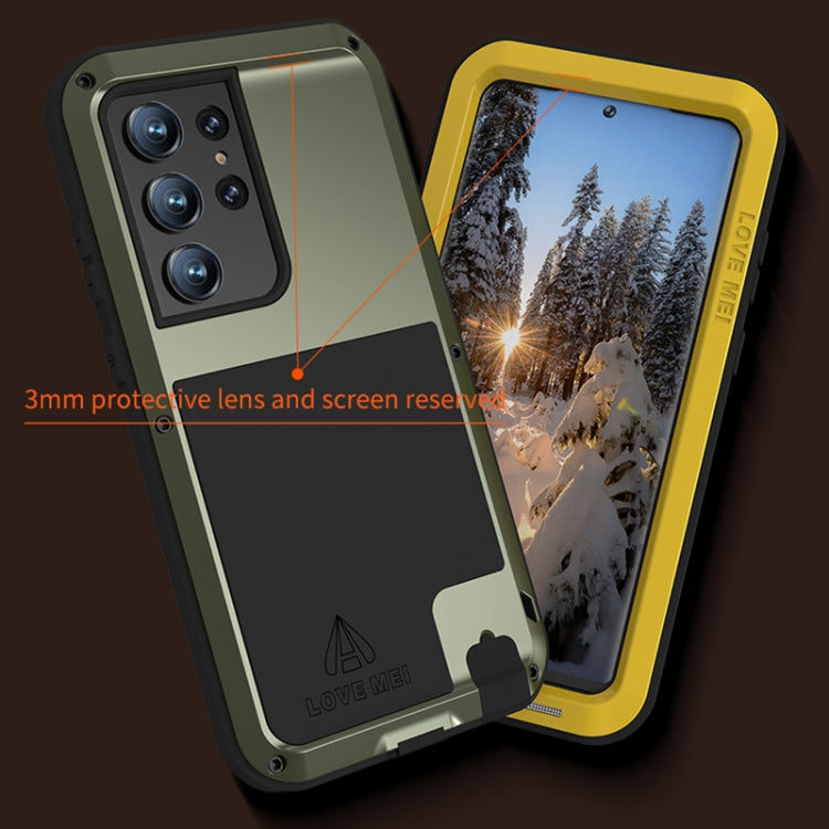 For Samsung Galaxy S23 Ultra 5G LOVE MEI Metal Shockproof Life Waterproof Dustproof Phone Case(Black) - Galaxy S23 Ultra 5G Cases by LOVE MEI | Online Shopping UK | buy2fix