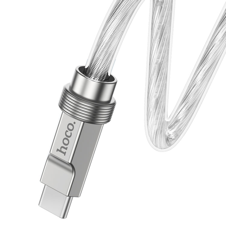 hoco U113 100W USB-C/Type-C to USB-C/Type-C Silicone Data Cable, Length: 1m(Silver) -  by hoco | Online Shopping UK | buy2fix