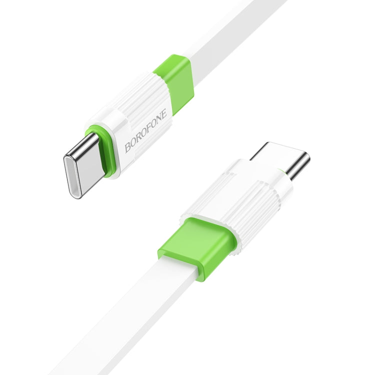 Borofone BX89 Type-C to Type-C Union 60W Charging Data Cable, Length:1m(White Green) - USB-C & Type-C Cable by Borofone | Online Shopping UK | buy2fix