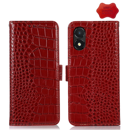 For Honor X5 Crocodile Top Layer Cowhide Leather Phone Case(Red) - Honor Cases by buy2fix | Online Shopping UK | buy2fix