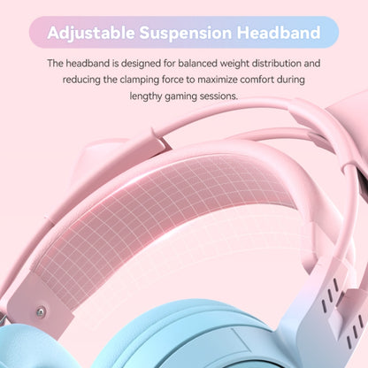 T25 RGB Stereo Cat Ear Bluetooth Wireless Headphones with Detachable Microphone(Blue) - Apple Accessories by buy2fix | Online Shopping UK | buy2fix