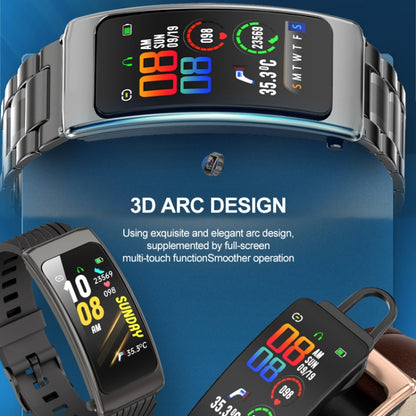 K20 1.14 inch Steel Band Earphone Detachable Life Waterproof Smart Watch Support Bluetooth Call(Silver) - Smart Wear by buy2fix | Online Shopping UK | buy2fix