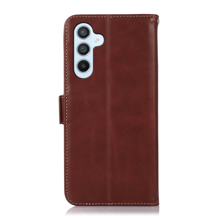 For Samsung Galaxy M14 5G Crazy Horse Top Layer Cowhide Leather Phone Case(Brown) - Galaxy Phone Cases by buy2fix | Online Shopping UK | buy2fix