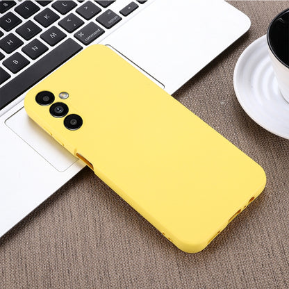 For Samsung Galaxy A14 4G Pure Color Liquid Silicone Shockproof Phone Case(Yellow) - Galaxy Phone Cases by buy2fix | Online Shopping UK | buy2fix