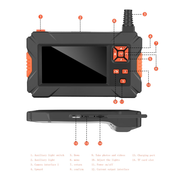 P130 5.5mm 4.3 inch Dual Camera with Screen Endoscope, Length:2m - Consumer Electronics by buy2fix | Online Shopping UK | buy2fix