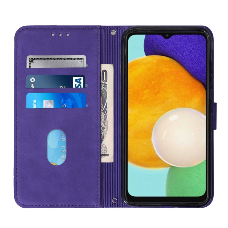 For Samsung Galaxy A34 5G Crossbody 3D Embossed Flip Leather Phone Case(Purple) - Galaxy Phone Cases by buy2fix | Online Shopping UK | buy2fix