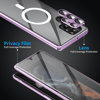 For Samsung Galaxy S21+ 5G HD Full Cover Magsafe Magnetic Metal Tempered Glass Phone Case(Purple) - Galaxy S21+ 5G Cases by buy2fix | Online Shopping UK | buy2fix