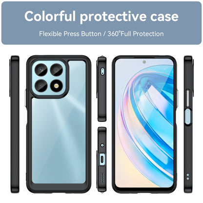 For Honor X8a Colorful Series Acrylic + TPU Phone Case(Black) - Honor Cases by buy2fix | Online Shopping UK | buy2fix