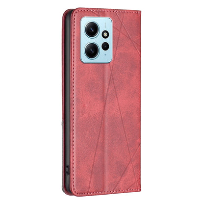 For Xiaomi Redmi Note 12 4G Global Prismatic Invisible Magnetic Leather Phone Case(Red) - Note 12 Cases by buy2fix | Online Shopping UK | buy2fix