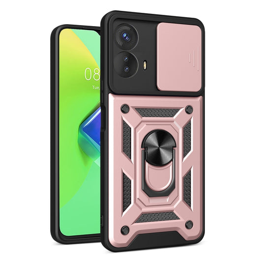 For Motorola Moto G73 5G Sliding Camera Cover Design TPU+PC Phone Case(Rose Gold) - Motorola Cases by buy2fix | Online Shopping UK | buy2fix