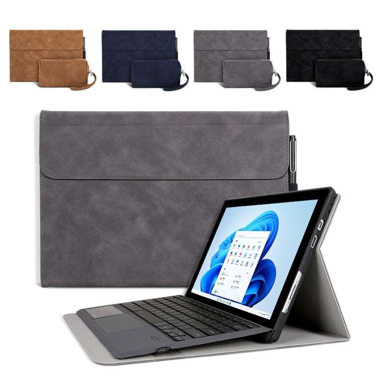 For Microsoft Surface Pro X Sheepskin All-Inclusive Shockproof Protective Case with Power Bag(Black) - Others by buy2fix | Online Shopping UK | buy2fix