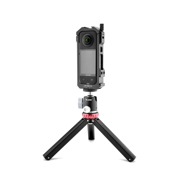 For Insta360 X3 YELANGU LW-ONE X3 Metal Cage Extended Frame Case With T1 Tripod - DJI & GoPro Accessories by YELANGU | Online Shopping UK | buy2fix