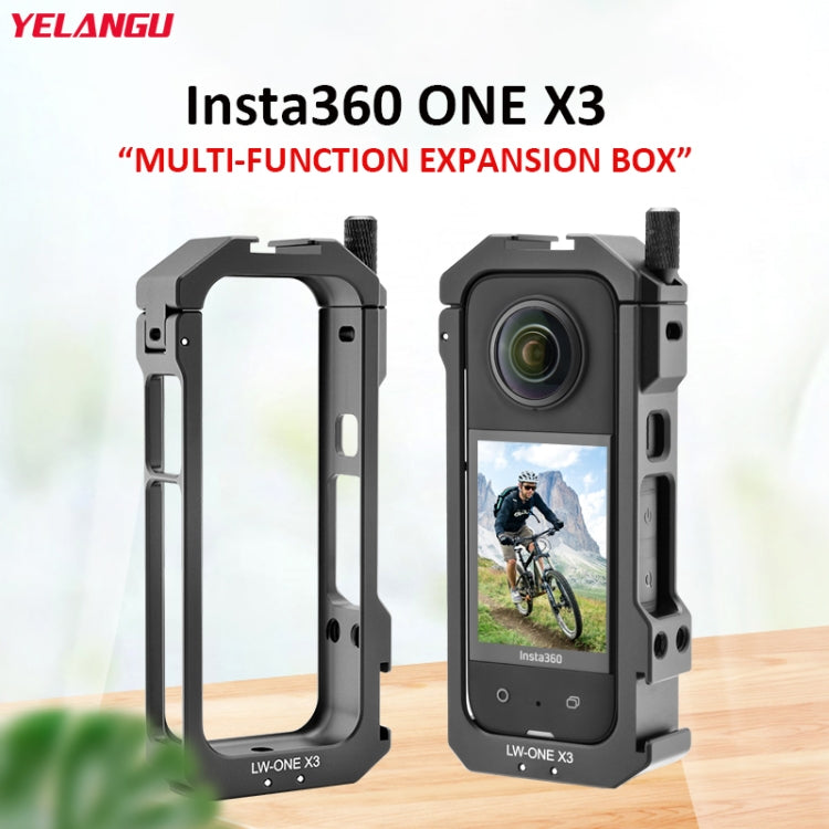 For Insta360 X3 YELANGU LW-ONE X3 Metal Cage Extended Frame Case With T1 Tripod - DJI & GoPro Accessories by YELANGU | Online Shopping UK | buy2fix