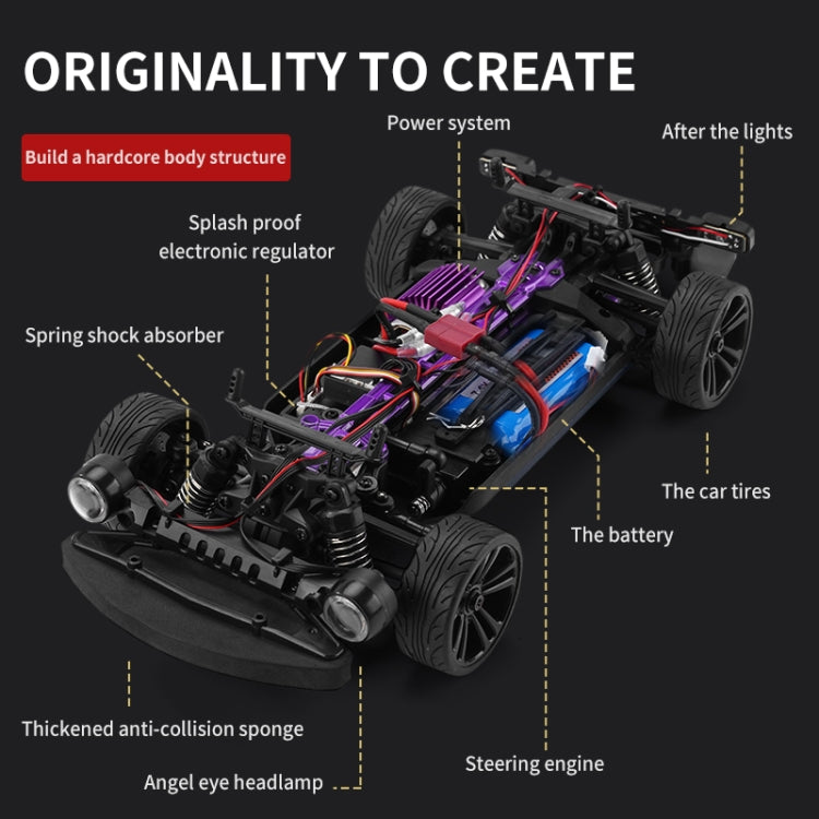 JJR/C Q142 Full Scale Electric Four-wheel Drive Muscle High Speed Drift RC Car(Blue) - RC Cars by JJR/C | Online Shopping UK | buy2fix
