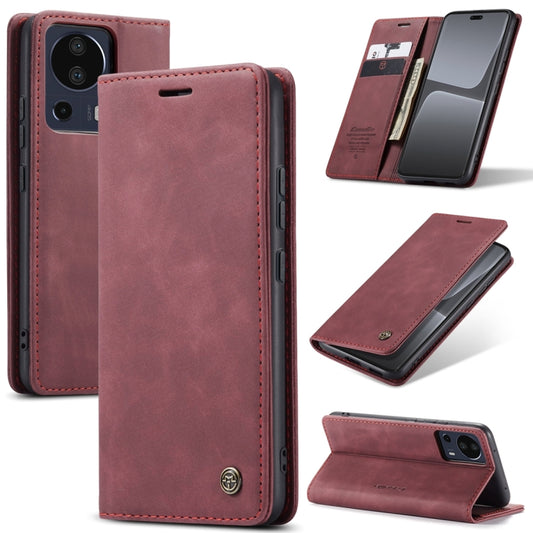 For Xiaomi 13 Lite CaseMe 013 Multifunctional Horizontal Flip Leather Phone Case(Wine Red) - 13 Lite Cases by CaseMe | Online Shopping UK | buy2fix