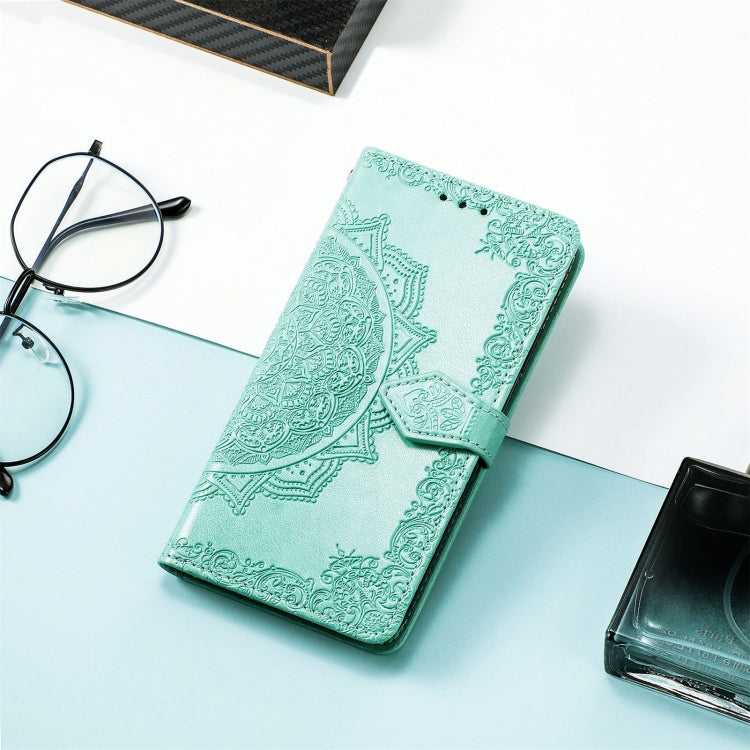 For Nokia C3 Mandala Flower Embossed Leather Phone Case(Green) - Nokia Cases by buy2fix | Online Shopping UK | buy2fix