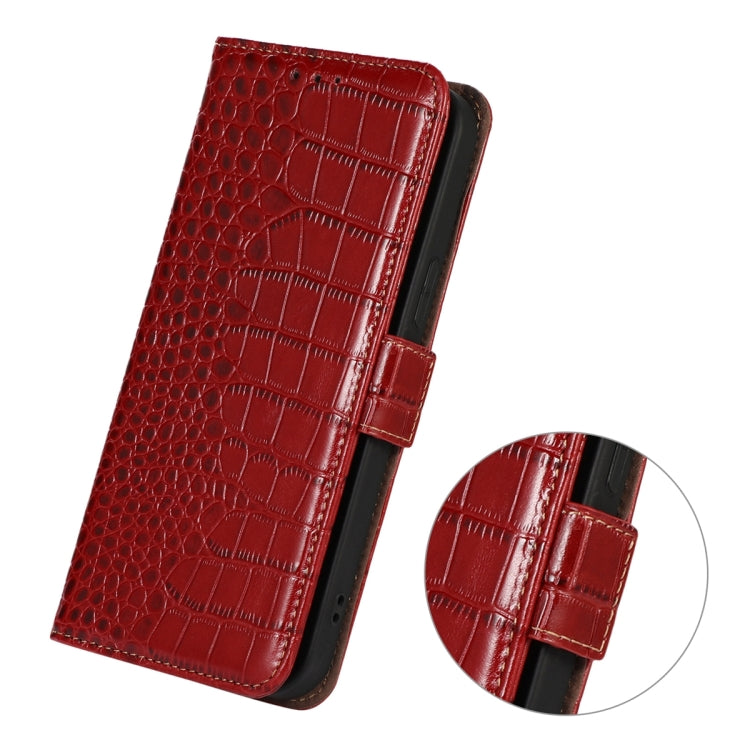 For Nokia C32 4G Crocodile Top Layer Cowhide Leather Phone Case(Red) - Nokia Cases by buy2fix | Online Shopping UK | buy2fix