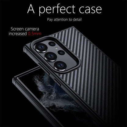 For Samsung Galaxy S23 Ultra 5G wlons Magsafe Carbon Fiber Kevlar TPU Phone Case(Black) - Galaxy S23 Ultra 5G Cases by wlons | Online Shopping UK | buy2fix