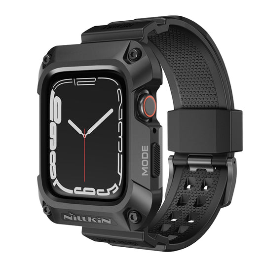 NILLKIN Ruidong Series Alloy + TPU Integrated Watch Band For Apple Watch Series 8&7 45mm(Black) - Watch Bands by NILLKIN | Online Shopping UK | buy2fix