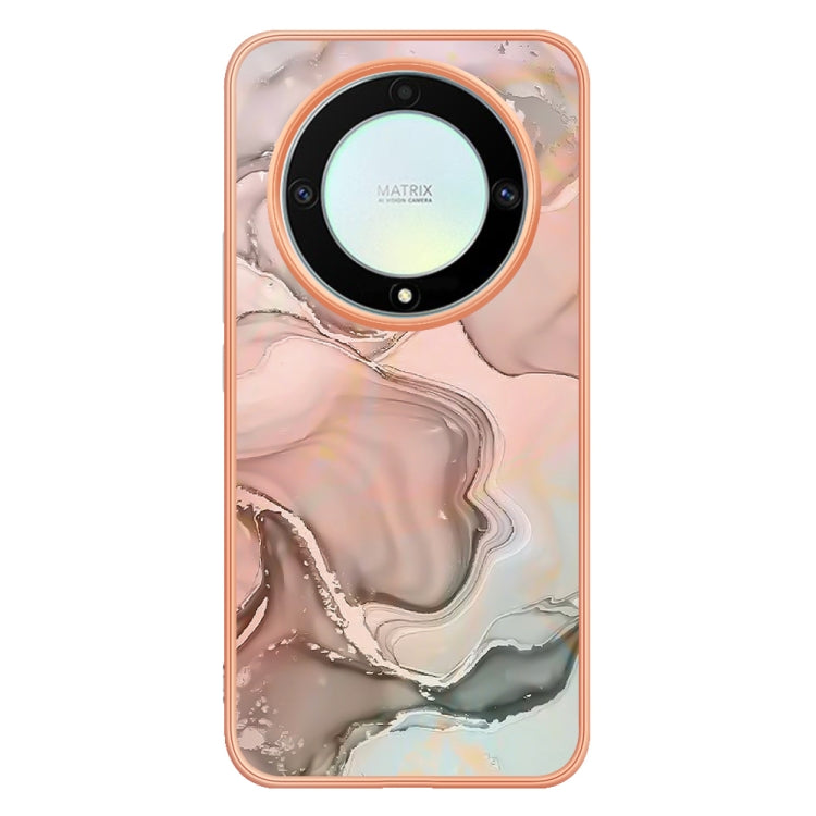 For Honor X9a / Magic5 Lite Electroplating Marble Dual-side IMD Phone Case(Rose Gold 015) - Honor Cases by buy2fix | Online Shopping UK | buy2fix