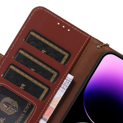 For Samsung Galaxy F14 5G Genuine Leather Magnetic RFID Leather Phone Case(Coffee) - Galaxy Phone Cases by buy2fix | Online Shopping UK | buy2fix