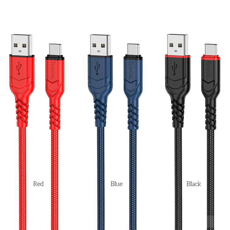 hoco X59 Victory 3A USB to USB-C / Type-C Charging Data Dable, Length:2m(Red) -  by hoco | Online Shopping UK | buy2fix