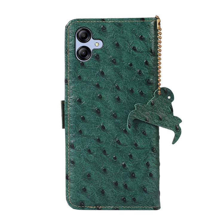 For Samsung Galaxy F14 5G Ostrich Pattern Genuine Leather RFID Phone Case(Green) - Galaxy Phone Cases by buy2fix | Online Shopping UK | buy2fix