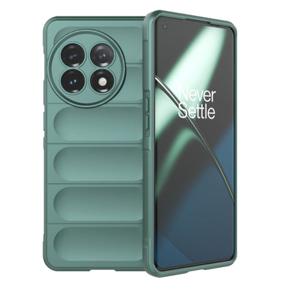 For OnePlus 11 5G Magic Shield TPU + Flannel Phone Case(Dark Green) - OnePlus Cases by buy2fix | Online Shopping UK | buy2fix