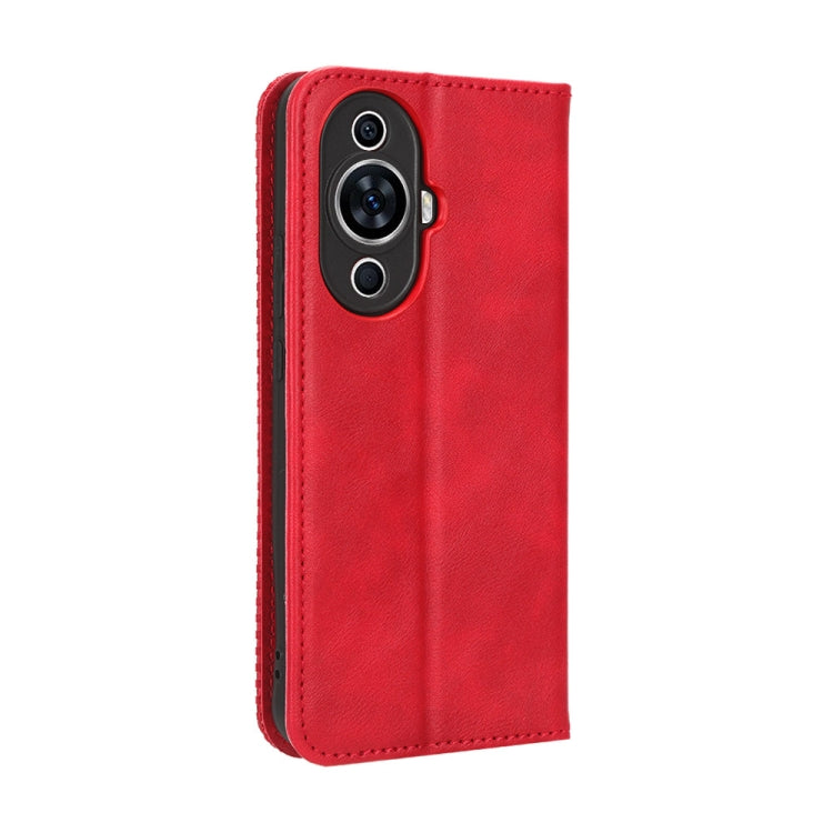 For Huawei nova 11 Pro Magnetic Buckle Retro Texture Leather Phone Case(Red) - Huawei Cases by buy2fix | Online Shopping UK | buy2fix
