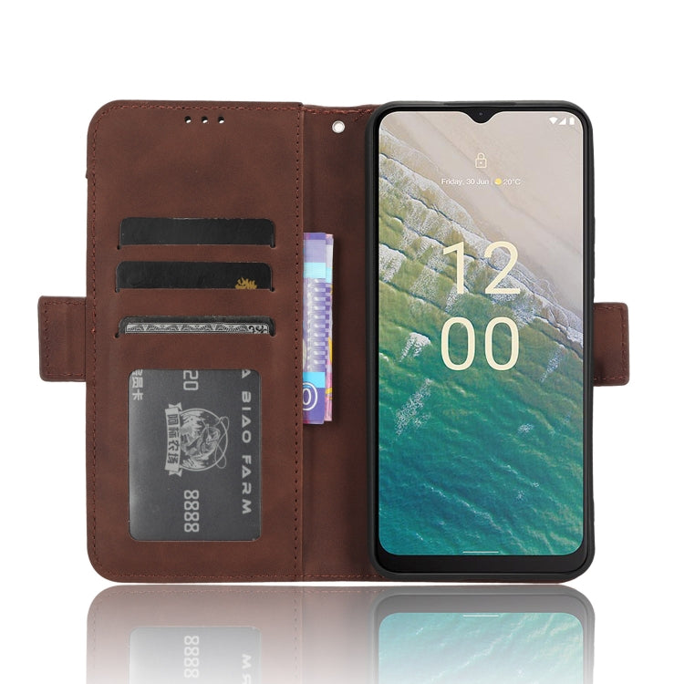 For Nokia C32 4G Skin Feel Calf Texture Card Slots Leather Phone Case(Brown) - Nokia Cases by buy2fix | Online Shopping UK | buy2fix