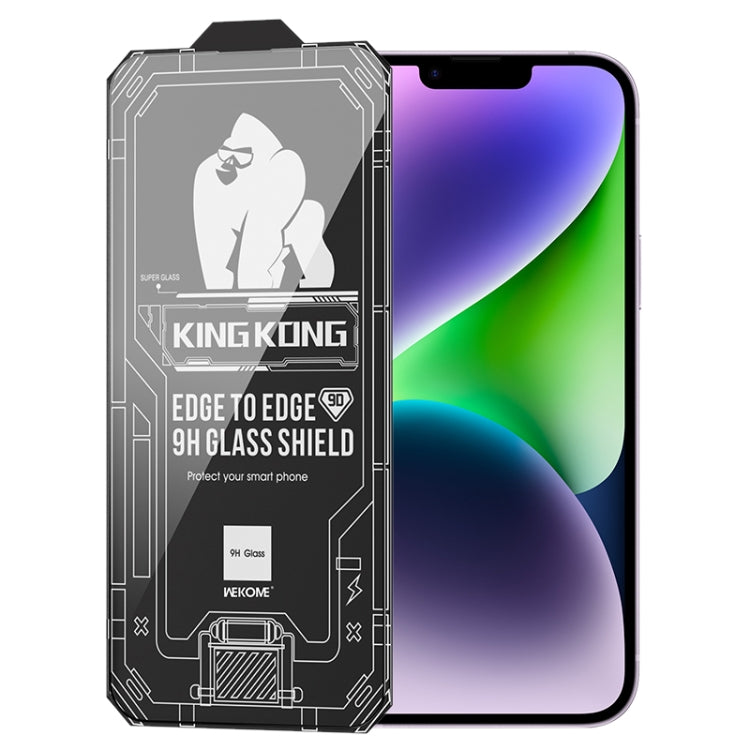 For iPhone 14 WK WTP-066 King Kong Vacha 9D Curved HD Tempered Glass Film(Black) - iPhone 14 Tempered Glass by WK | Online Shopping UK | buy2fix