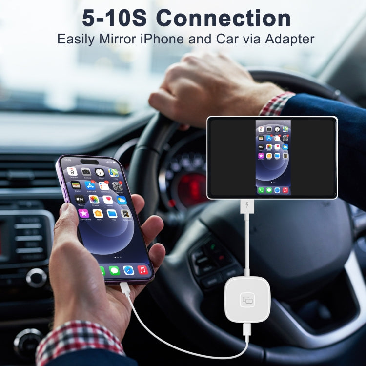 THT-020-7 USB + USB-C / Type-C Carplay Mirror Adapter for iPhone(White) - Bluetooth Adapters by buy2fix | Online Shopping UK | buy2fix