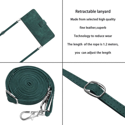 For OnePlus Nord CE 3/Nord CE 3 Lite/Nord N30 Skin Feel Stripe Pattern Leather Phone Case with Lanyard(Green) - OnePlus Cases by buy2fix | Online Shopping UK | buy2fix