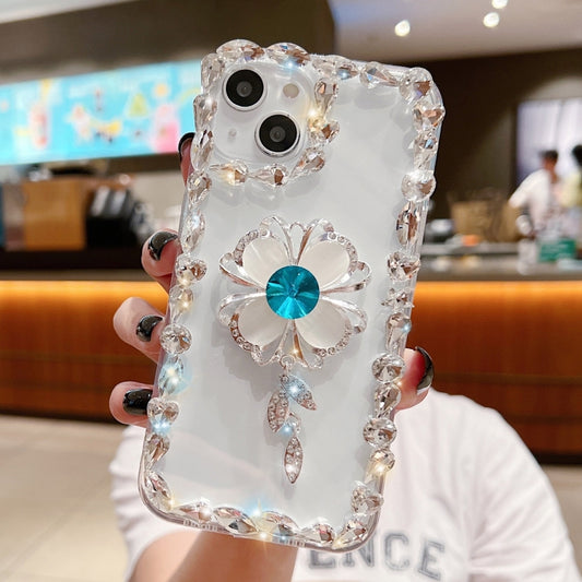 For iPhone 14 Plus Sunflower Diamond Phone Case(Transparent) - iPhone 14 Plus Cases by buy2fix | Online Shopping UK | buy2fix