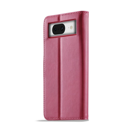 For Google Pixel 8 LC.IMEEKE Calf Texture Flip Leather Phone Case(Red) - Google Cases by LC.IMEEKE | Online Shopping UK | buy2fix