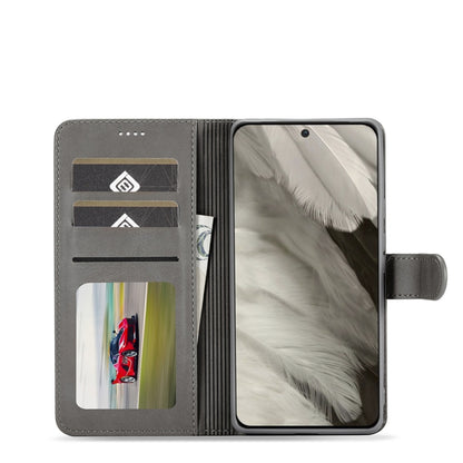 For Google Pixel 8 LC.IMEEKE Calf Texture Flip Leather Phone Case(Grey) - Google Cases by LC.IMEEKE | Online Shopping UK | buy2fix