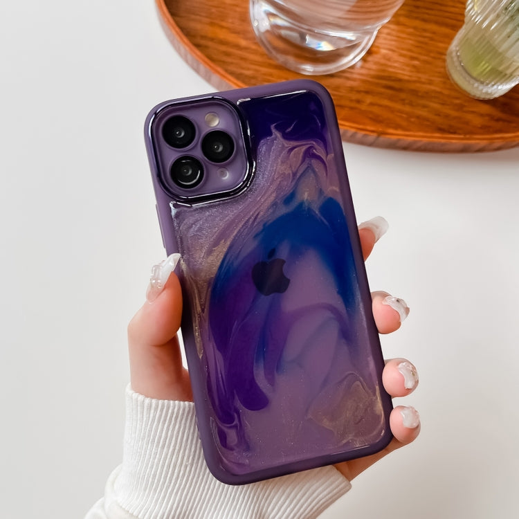 For iPhone 11 Pro Oil Painting Electroplating TPU Phone Case(Purple) - iPhone 11 Pro Cases by buy2fix | Online Shopping UK | buy2fix