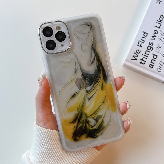 For iPhone 11 Pro Max Oil Painting Electroplating TPU Phone Case(White) - iPhone 11 Pro Max Cases by buy2fix | Online Shopping UK | buy2fix