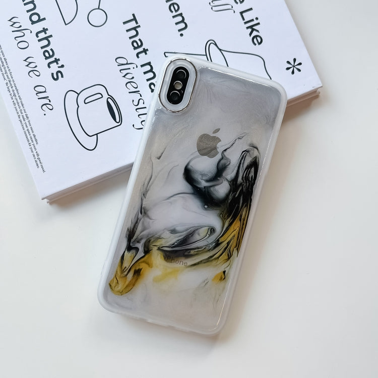 For iPhone XS Max Oil Painting Electroplating TPU Phone Case(White) - More iPhone Cases by buy2fix | Online Shopping UK | buy2fix