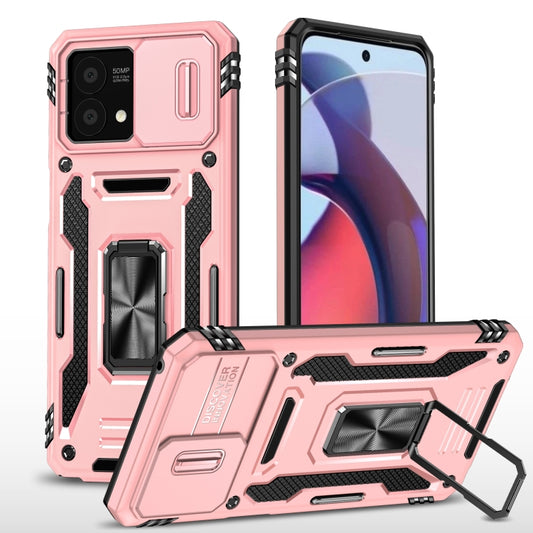 For Motorola Moto G Stylus 2023 Armor PC + TPU Camera Shield Phone Case(Rose Gold) - Motorola Cases by buy2fix | Online Shopping UK | buy2fix