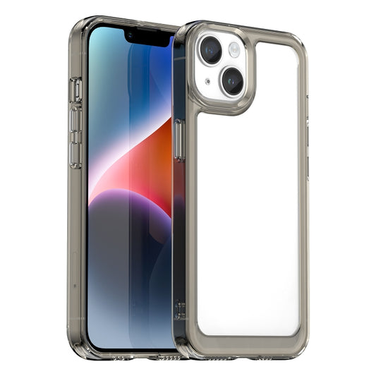 For iPhone 15 Colorful Series Acrylic + TPU Phone Case(Transparent Grey) - iPhone 15 Cases by buy2fix | Online Shopping UK | buy2fix