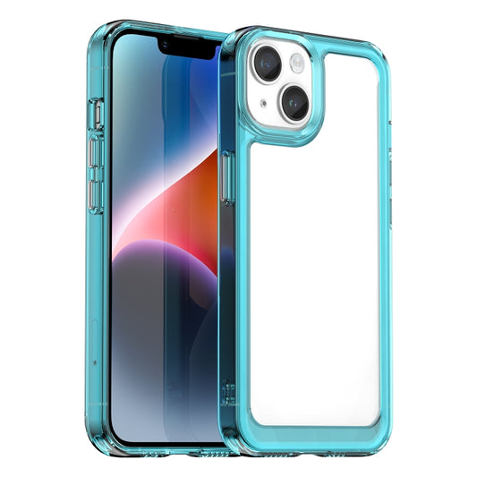 For iPhone 15 Plus Colorful Series Acrylic + TPU Phone Case(Transparent Blue) - iPhone 15 Plus Cases by buy2fix | Online Shopping UK | buy2fix