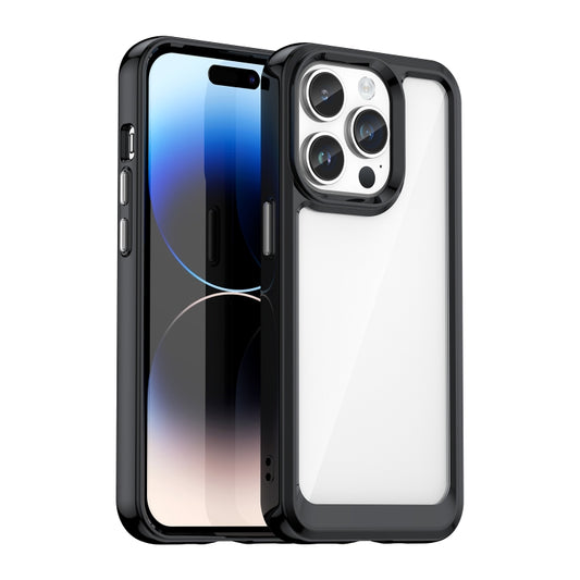 For iPhone 15 Pro Colorful Series Acrylic + TPU Phone Case(Black) - iPhone 15 Pro Cases by buy2fix | Online Shopping UK | buy2fix
