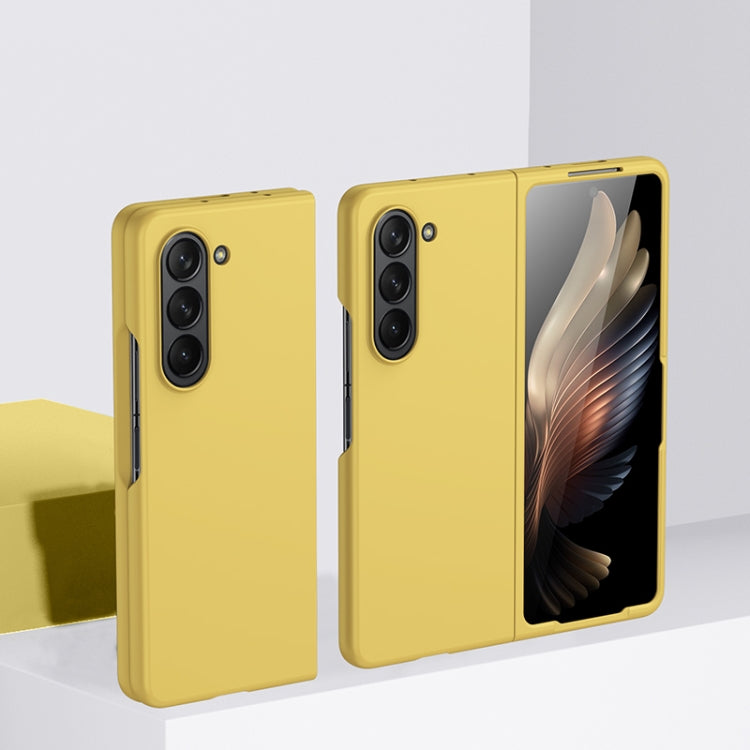For Samsung Galaxy Z Fold5 Fuel Injection PC Skin Feel Phone Case(Lemon Yellow) - Galaxy Z Fold5 Cases by buy2fix | Online Shopping UK | buy2fix