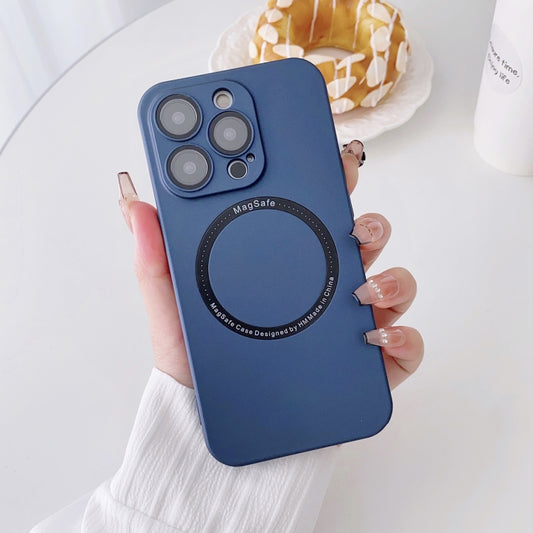 For iPhone 14 Plus Magsafe Magnetic PC Shockproof Phone Case With Camera Lens(Blue) - iPhone 14 Plus Cases by buy2fix | Online Shopping UK | buy2fix