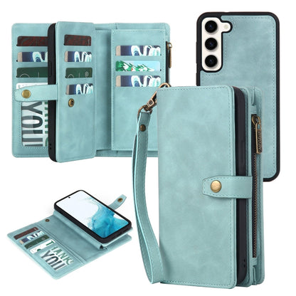 For Samsung Galaxy A53 5G Zipper Wallet Detachable MagSafe Leather Phone Case(Blue) - Galaxy Phone Cases by buy2fix | Online Shopping UK | buy2fix