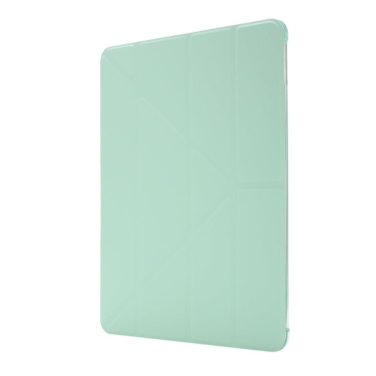 For iPad 10.2 2021 / 2020 / 2019 Airbag Deformation Horizontal Flip Leather Case with Holder & Pen Holder(Mint Green) - Apple Accessories by buy2fix | Online Shopping UK | buy2fix