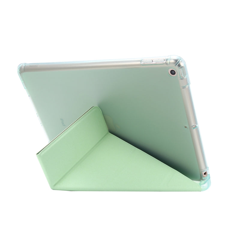 For iPad 10.2 2021 / 2020 / 2019 Airbag Deformation Horizontal Flip Leather Case with Holder & Pen Holder(Mint Green) - Apple Accessories by buy2fix | Online Shopping UK | buy2fix